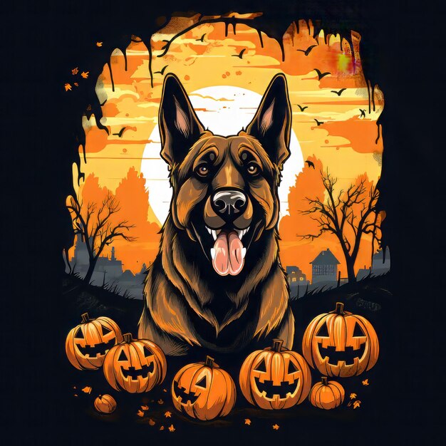 German shepherd halloween day photo