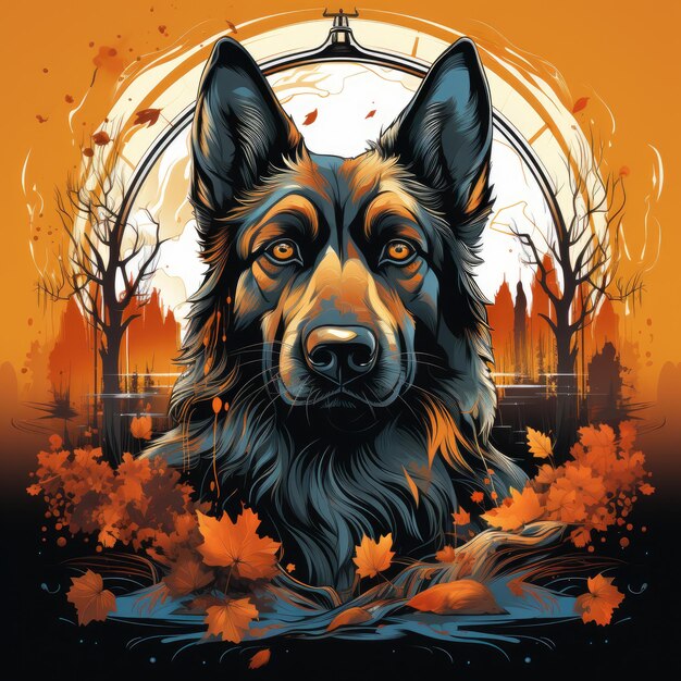 Photo german shepherd tshirt design