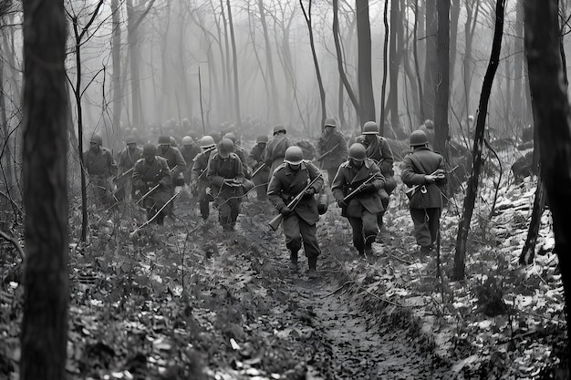 German soldiers in World War II Neural network AI generated