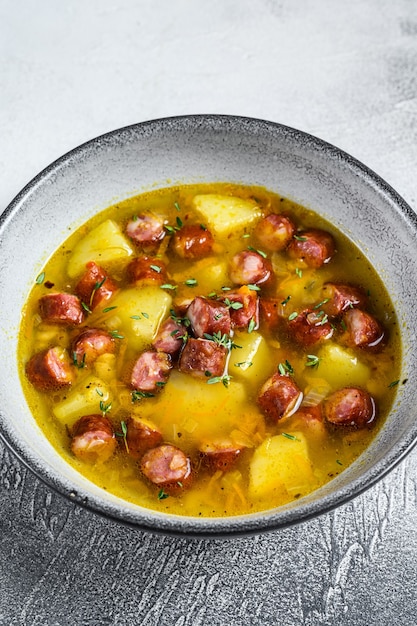 German Split pea soup with smoked sausages