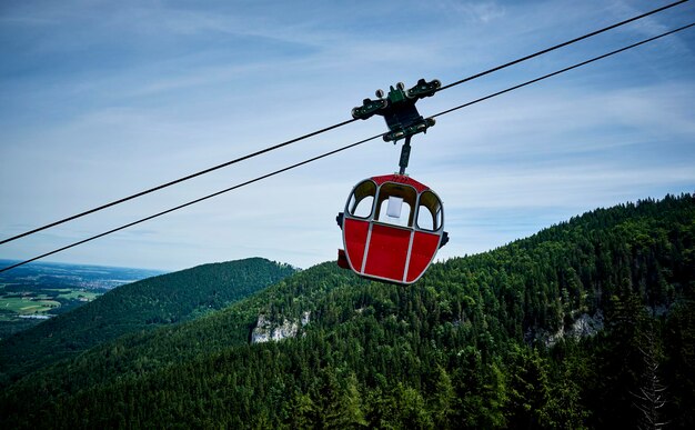 Germany, Chiemgau, gondola of Kampenwandbahn