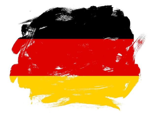 Germany flag on abstract painted white stroke brush background