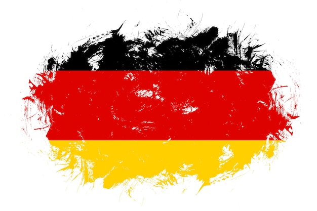 Photo germany flag on abstract stroke brush background