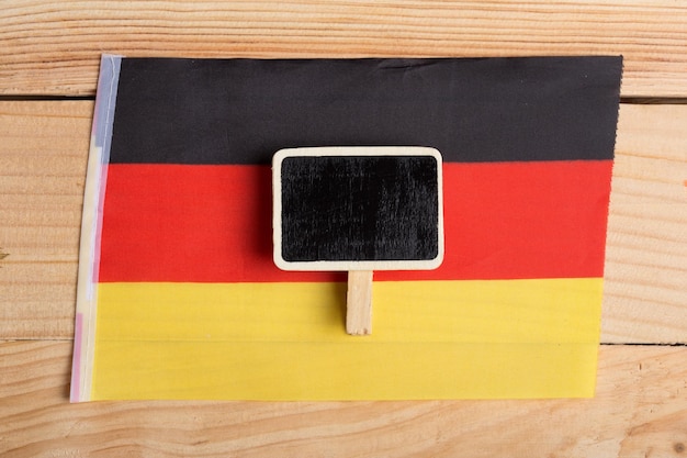 Germany Flag and blank blackboard Copy space