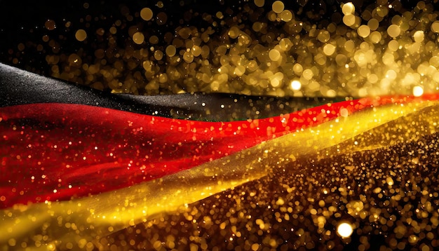 ドイツ国旗 黄金の粒子 クリスマス 黄金の光輝きの粒子 白い背景のボケー 人工知能によって生成された
