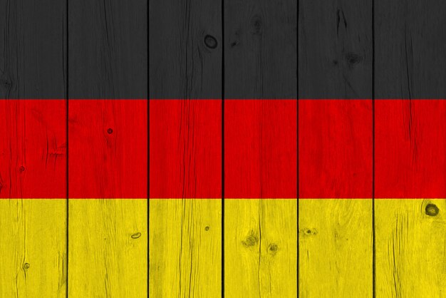 Germany flag painted on old wood plank