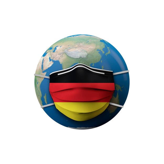 Germany flag protective medical mask d rendering