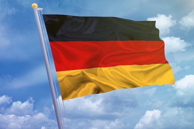 Germany flag on the sky background