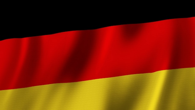 Photo germany flag waving closeup 3d rendering with high quality image with fabric texture