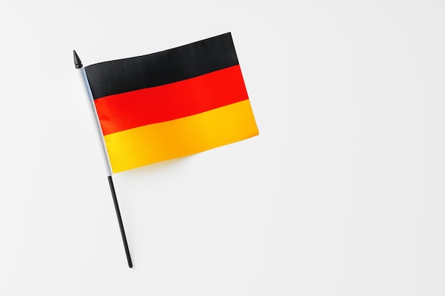 Photo germany flag on white background top view