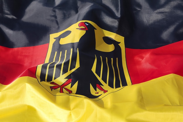 Germany silk flag close up