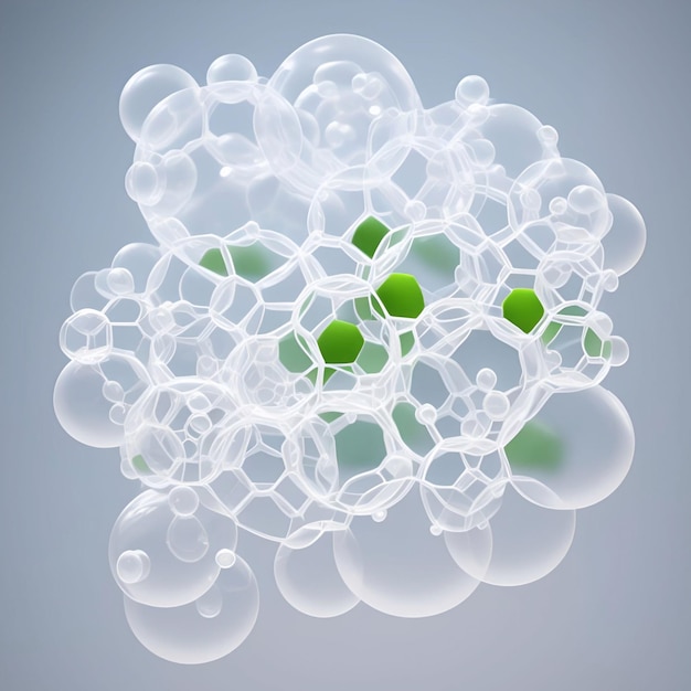 Germen virus bacteriën molecule bubbels structuur hi tech achtergrond cosmetische mockup wetenschap laboratorium illustratie kunst