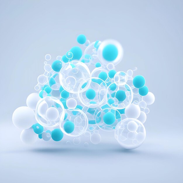 Germs virus bacteria molecule bubble structure hi tech background cosmetic mockup science lab illustration art