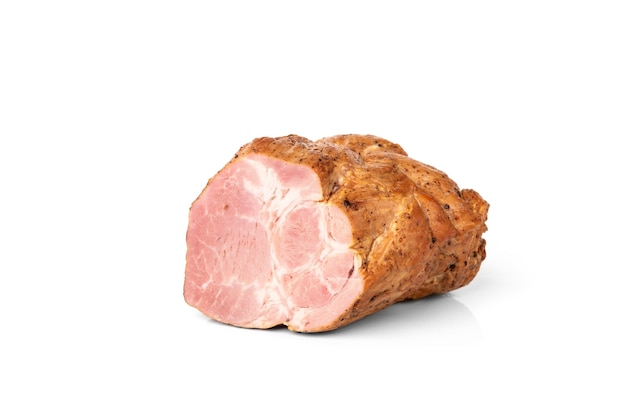 Gerookte ham geïsoleerd op wit