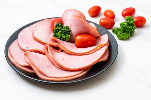 gerookte ham in plakjes