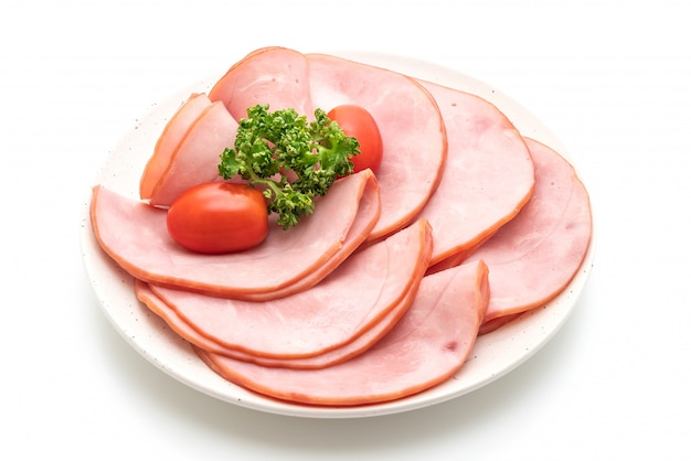 gerookte ham in plakjes