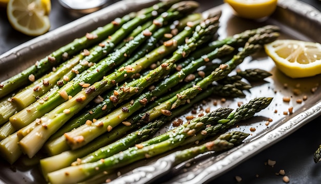 Geroosterde asperges met citroen en dille