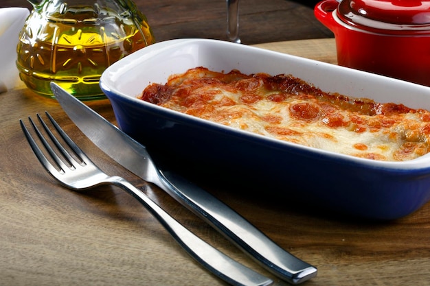 Geroosterde lasagne traditioneel Italiaans gerecht