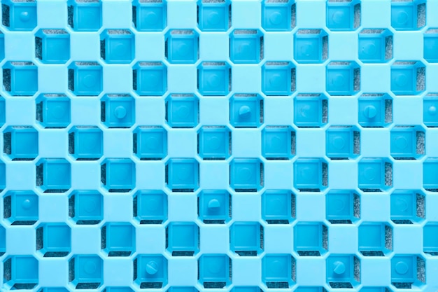 Geruite schaakbord blauwe achtergrondkleur gemaakt 3D-printer