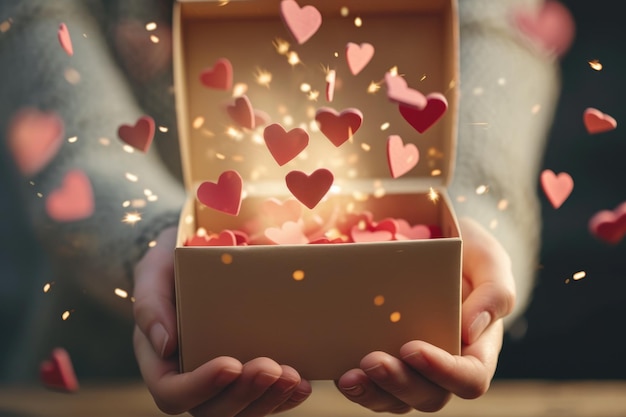 Foto geschenk van liefde valentijnsdag aanwezig pragma