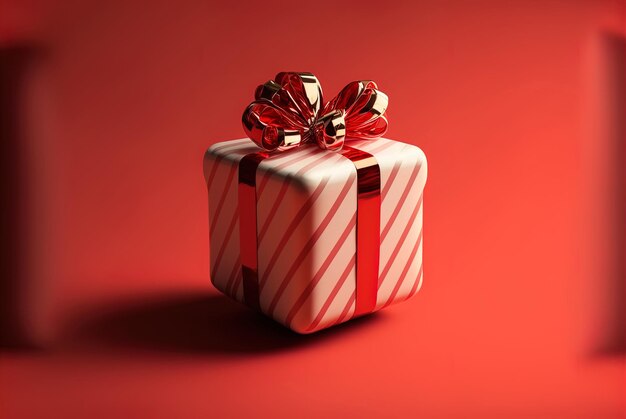 Geschenk voor Kerstmis Voorbeeld op een rode achtergrond
