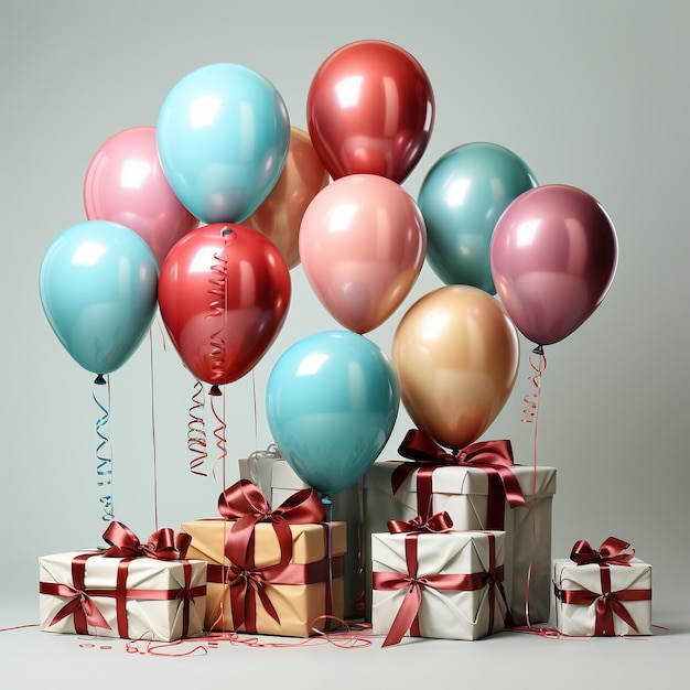 geschenkdoos met ballonnen verjaardagsfeest geschenken generatieve ai
