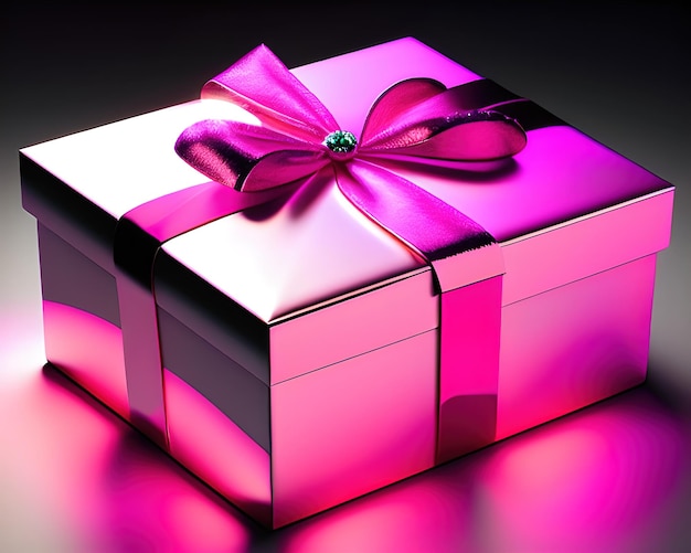 geschenkdoos met magisch glanzend roze open geschenkdoos met magisch licht