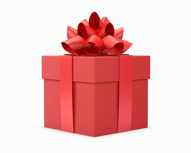Foto geschenkdoos of aanwezig geïsoleerd