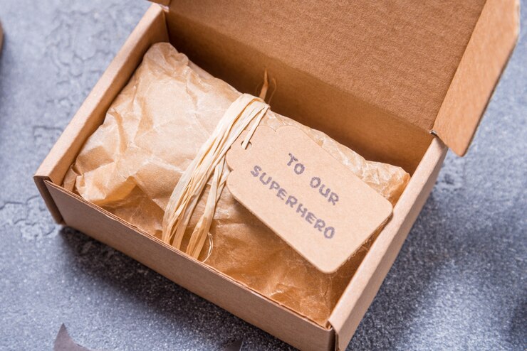 Foto geschenkdoos voor vaderdag bovenaanzicht