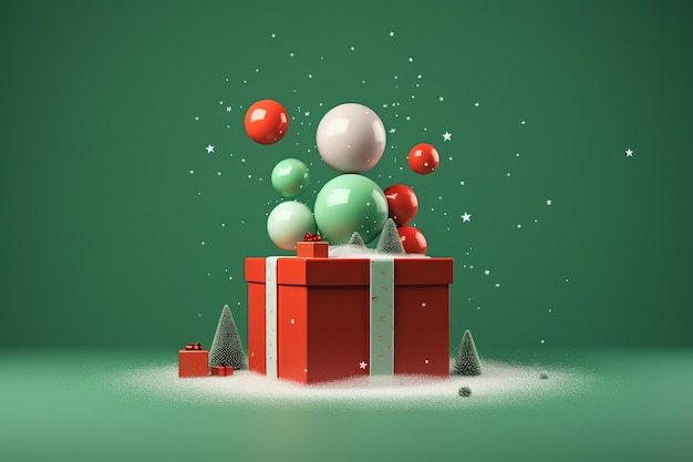 Geschenkdozen en ballonnen kleurrijke kerstconcept viering achtergrond generatieve ai