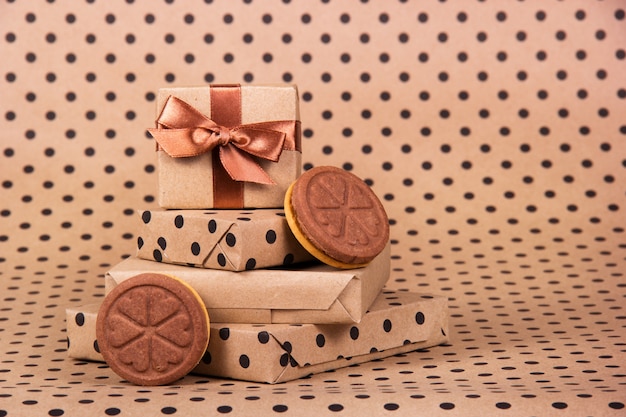Geschenkdozen en chocoladekoekjes