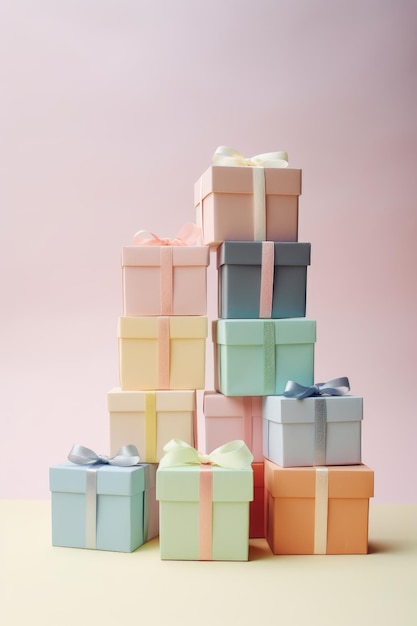 Geschenkdozen in pastelkleuren Kerstverjaardag huwelijkscadeauwinkelidee