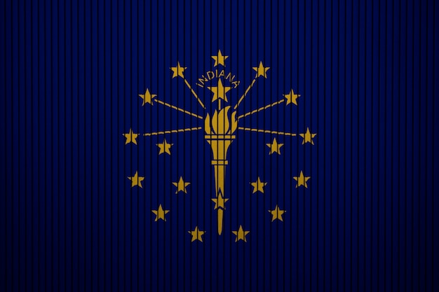 Geschilderde nationale vlag van indiana op een betonnen muur