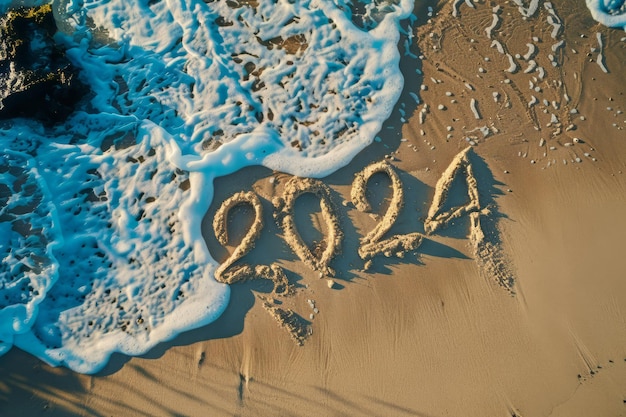 geschreven in het zand op een zomerstrand zomervakantie