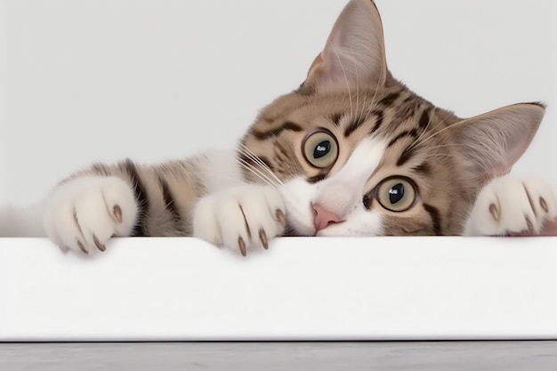 Geschrokken kat verstopt zich met poten generatieve AI
