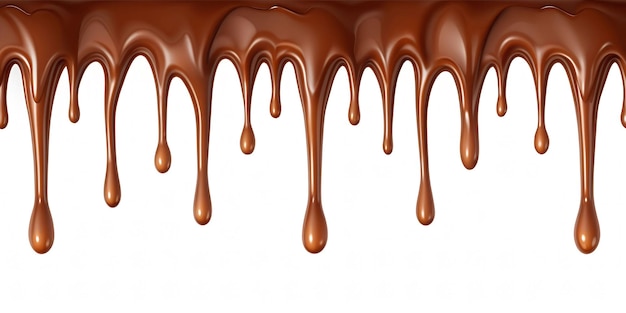 Gesmolten druppelende chocolade Geleverde druppel geïsoleerd op doorzichtige of witte achtergrond PNG natuurlijke horizon