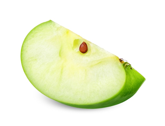 Gesneden Groene appel geïsoleerd op een witte achtergrond