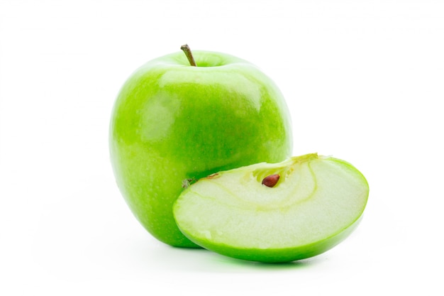 Gesneden Groene Appel Geïsoleerd