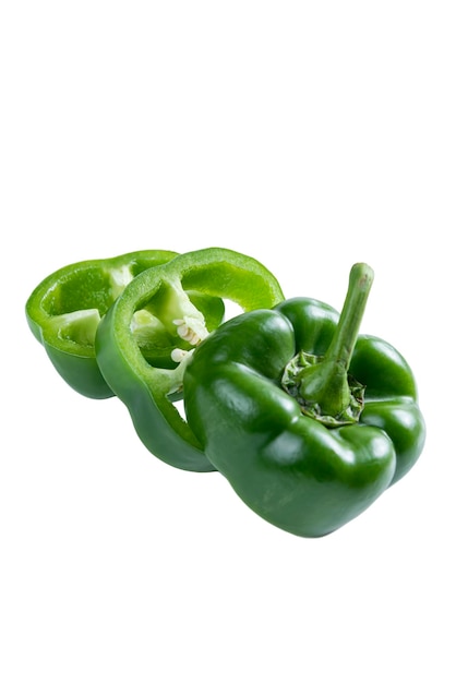 Gesneden groene paprika's