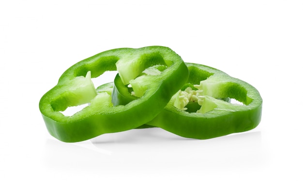 Gesneden groene paprika