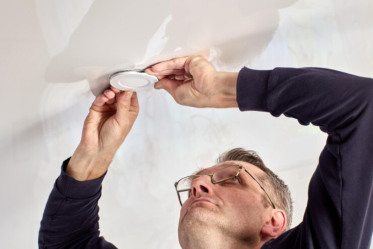 Foto gesneden handen van een arts die een patiënt onderzoekt