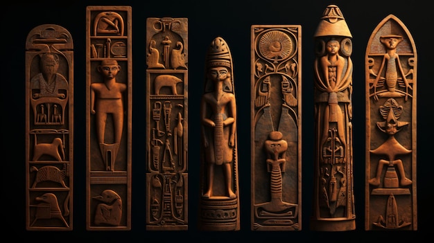 gesneden hiërogliefen uit het oude Egypte