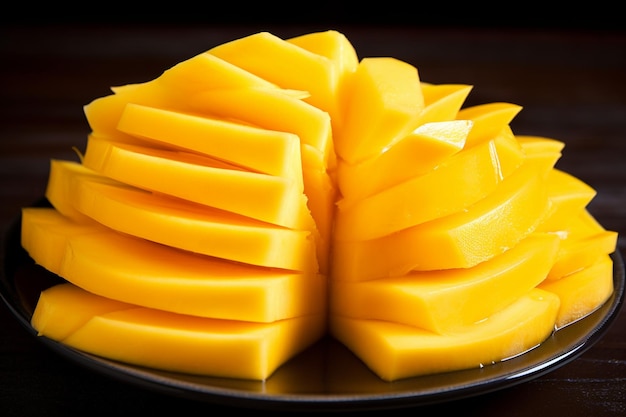 Gesneden mango op alfa-laag