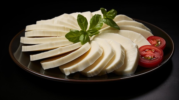 Gesneden mozzarella geïsoleerd op witte achtergrond