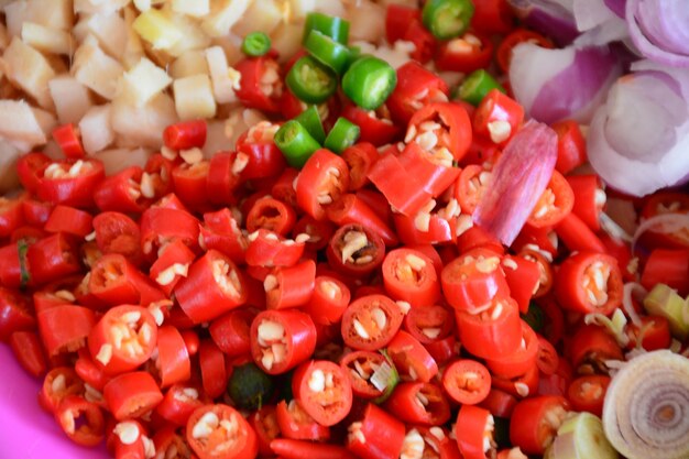 gesneden paprika voor eten