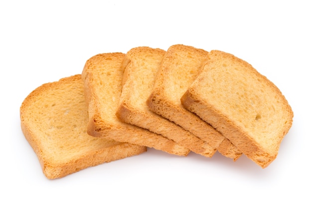 Gesneden Toastbrood Geïsoleerd, Bovenaanzicht.