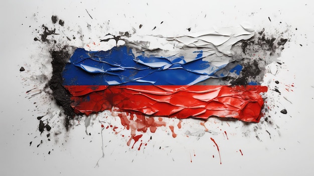 Gespleten Russische vlag schilderij