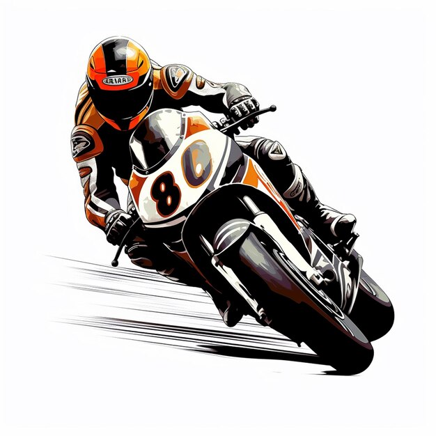 gestileerd beeld van een MOTORCYCLE met vector stijl moto gp illustratie ontwerp AI gegenereerd