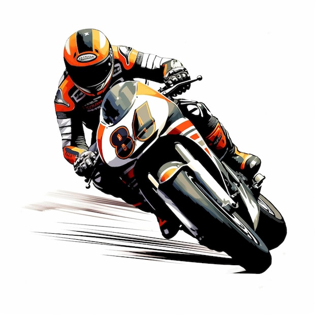 gestileerd beeld van een MOTORCYCLE met vector stijl moto gp illustratie ontwerp AI gegenereerd