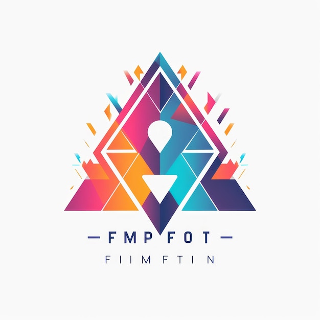 Gestileerde gitaar pictogram geometrisch logo voor indie muziekfestival